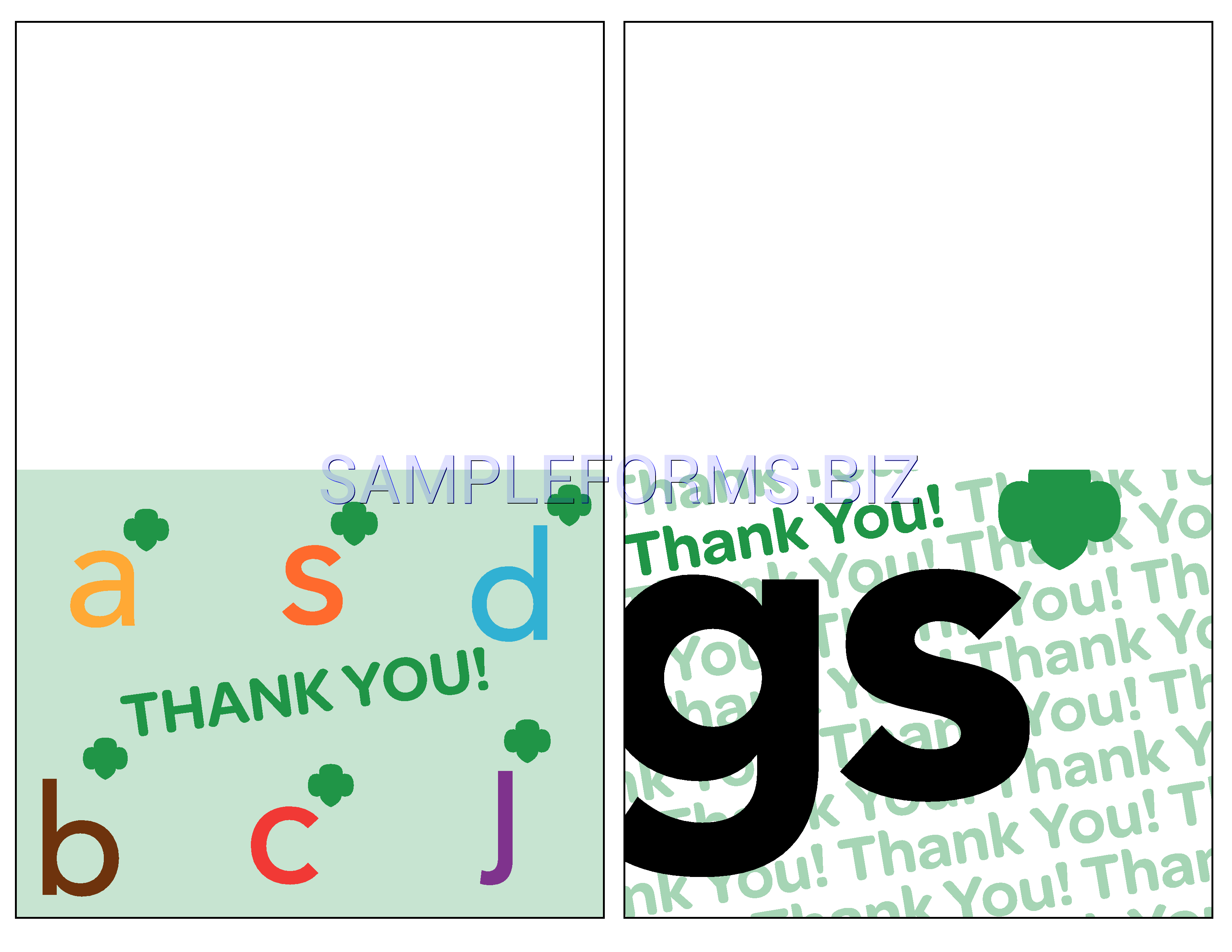 Preview free downloadable Thank You Card Template 1 in PDF (page 1)